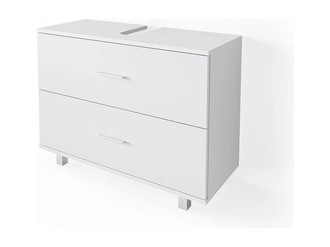 Meuble sous vasque simple blanc 80x33x60.8 ilias