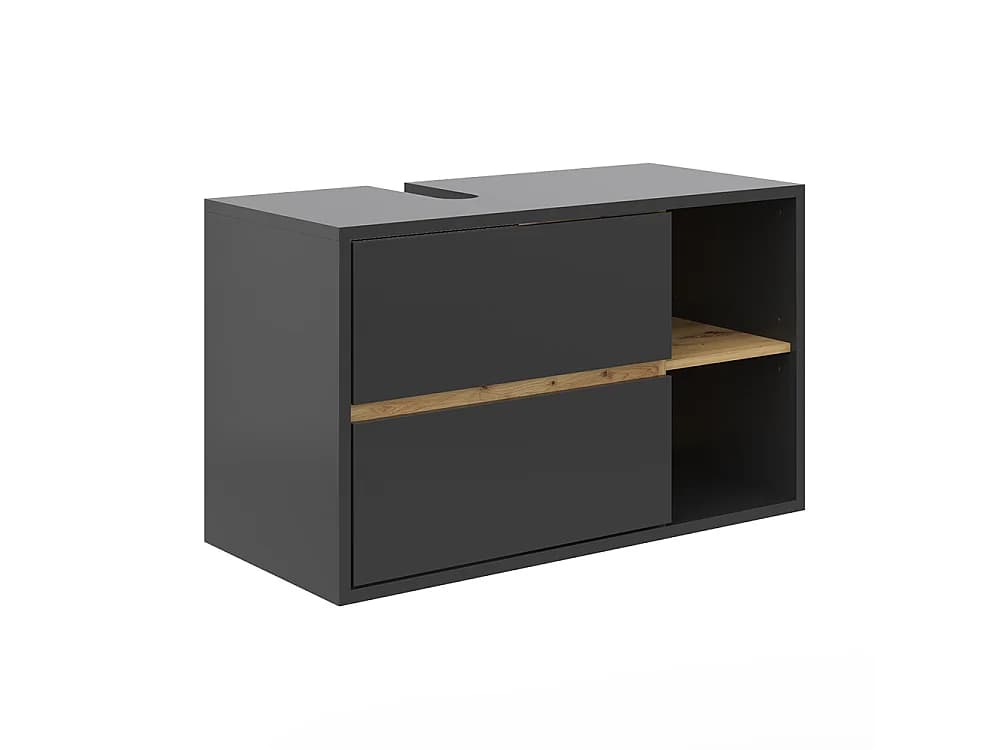 Meuble sous vasque simple anthracite 100x45.5x60 viola