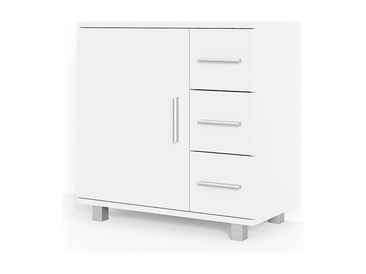 Meuble sous vasque simple blanc 60x33x60.8 ilias