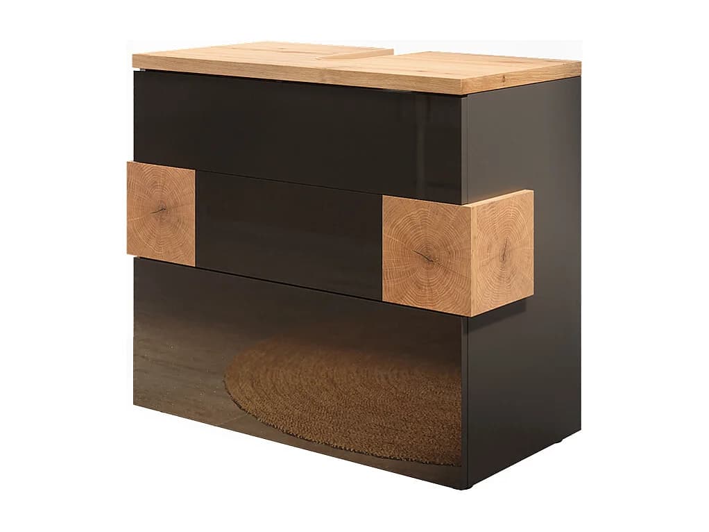 Meuble sous vasque simple anthracite 70x37x64.5 eden