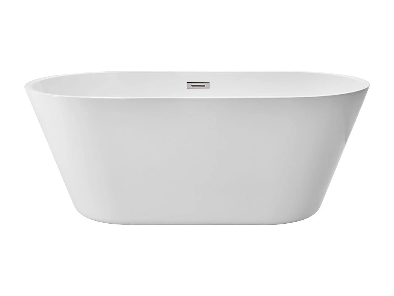 Baignoire Autoportante SucceBuy en Acrylique, Baignoire Îlot Moderne et Élégante, 150x75 cm, Grande Capacité 230 L, avec Trop-plein et Bonde en Nickel Brossé
