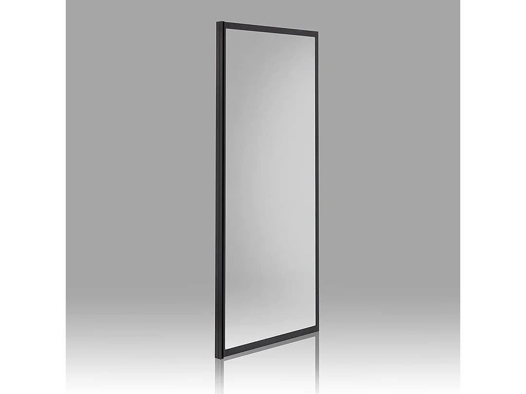 Paroi Fixe Noir Mat 70 Cm Avec Verre Transparent | City