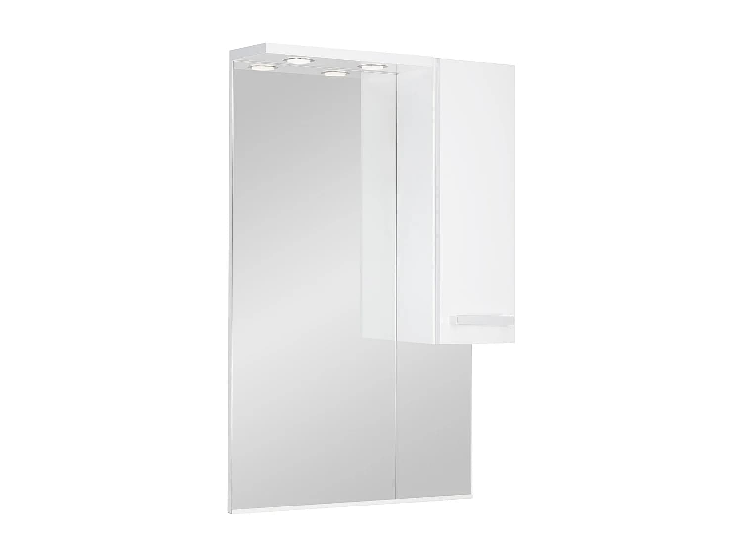 Armoire de salle de bain blanche avec miroir et éclairage 60 cm Lupo