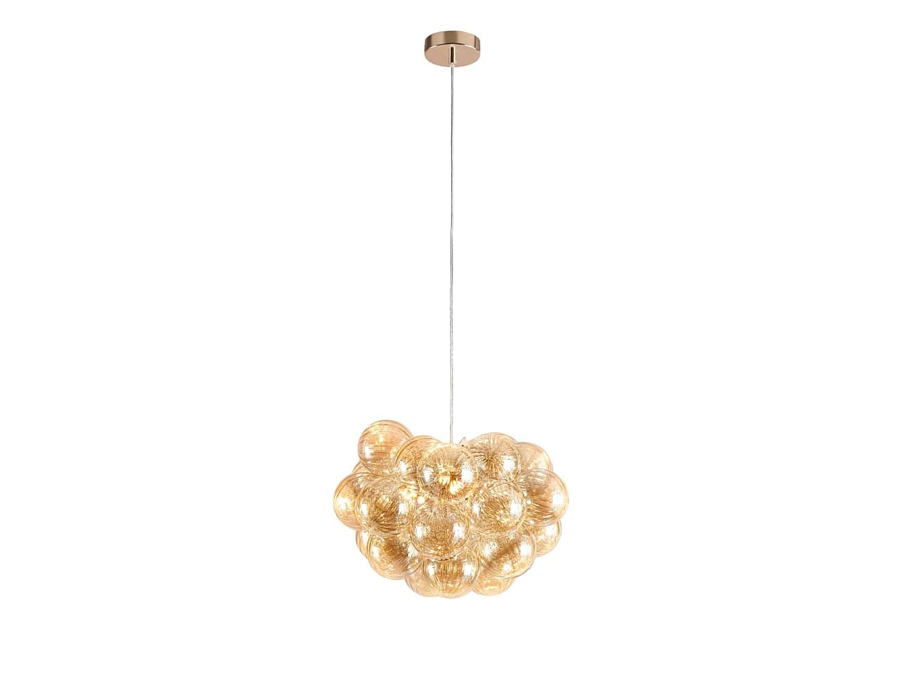 Suspension grappe décorative boules en verre ambrées - Maeli