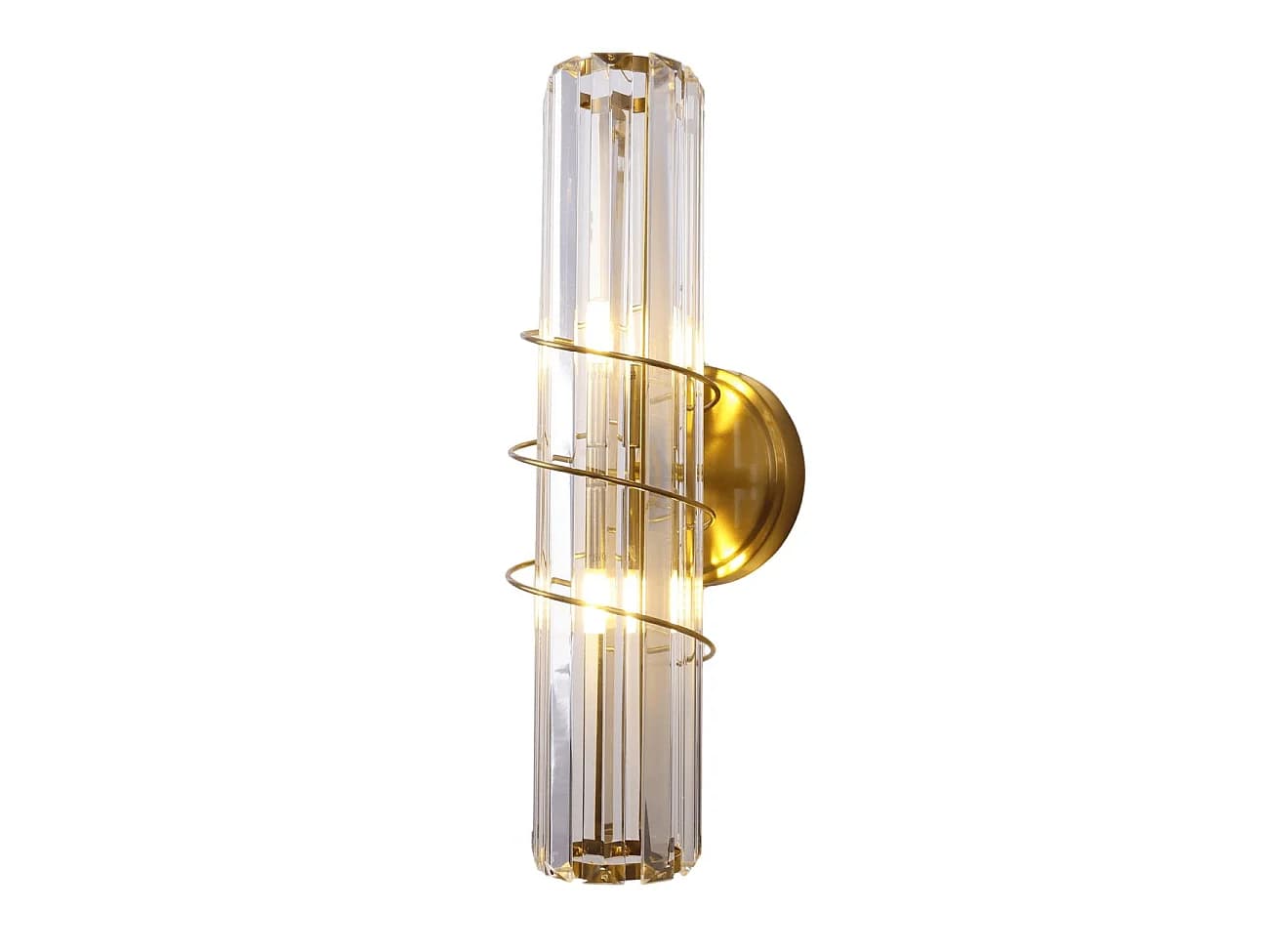 Applique dorée verre transparent et ornement en spirale - Daryna