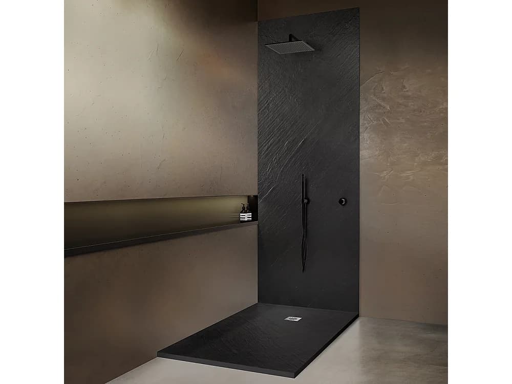 Receveur de douche pierre naturelle graphite noir 120x90 cm