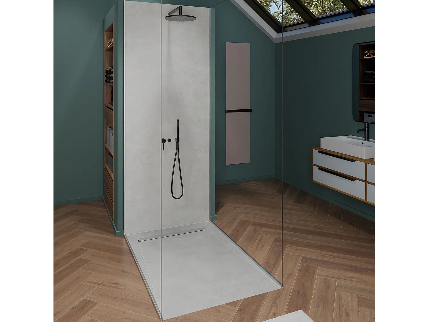 Onbath's bac à douche à carreler à caniveau 150x100 cm recoupable