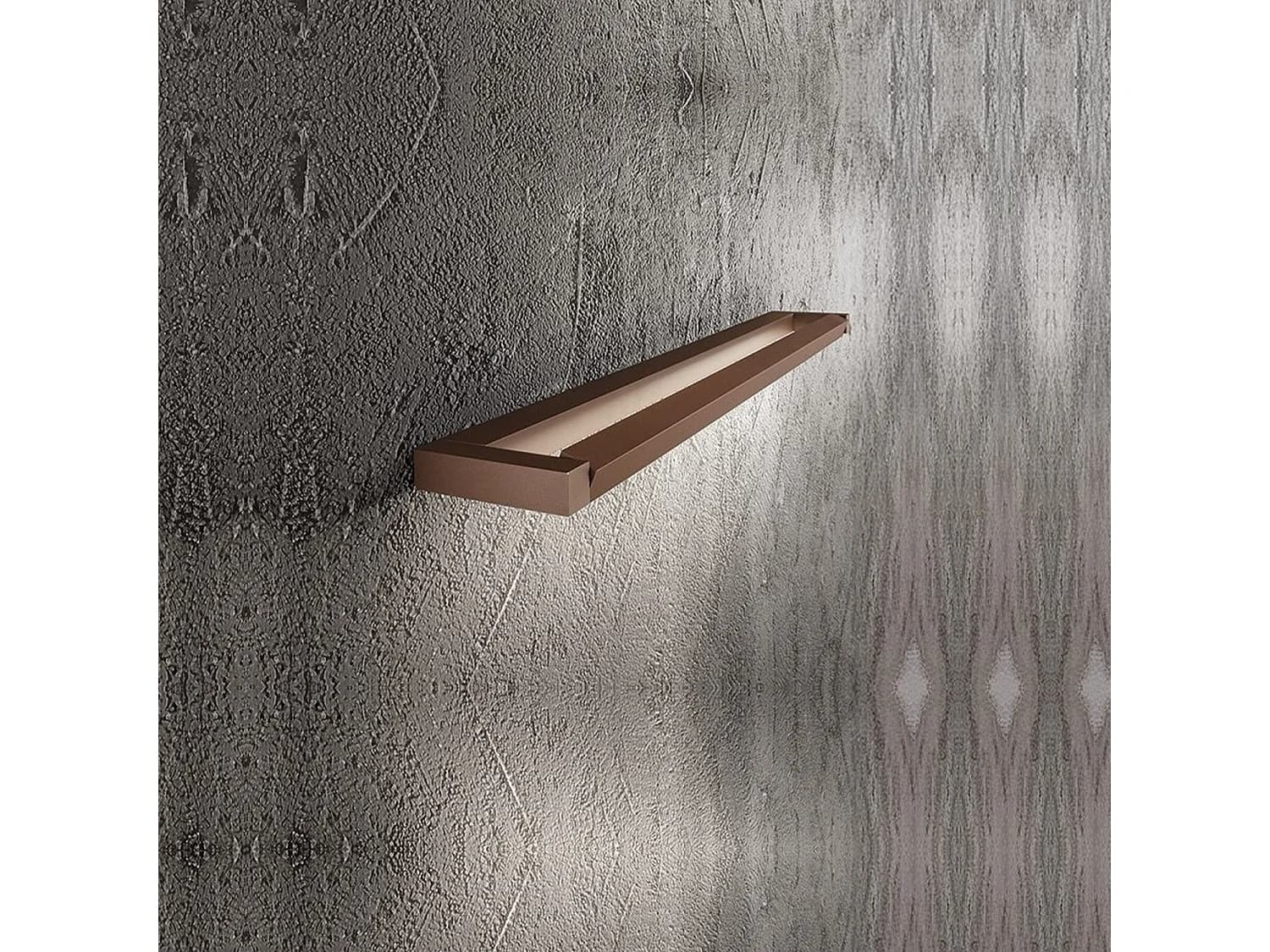 Applique Murale Led Slim 12 W, Cct 2700 K-4000K, L. 39,2 Cm, Orientable, 960 Lm, Ip20 - Perenz - Marron Métallisé