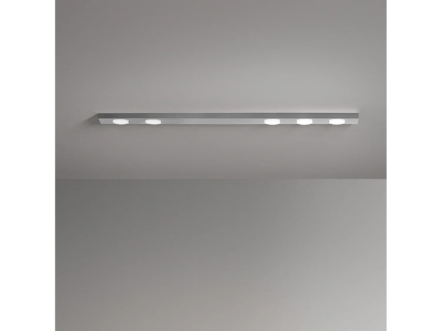 Button - Plafonnier Led 5Xgx53 Max 15W, Rectangulaire 120X10 Cm, Métal Peint, Ip20 - Perenz - Aluminium