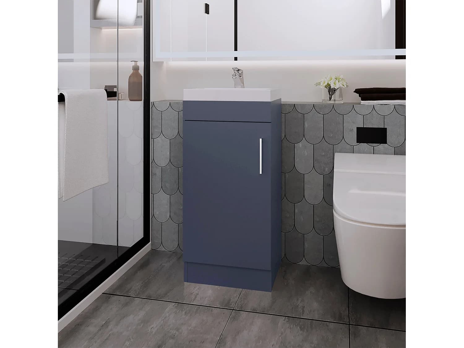 Madrid meuble de salle de bain en mélamine avec une porte