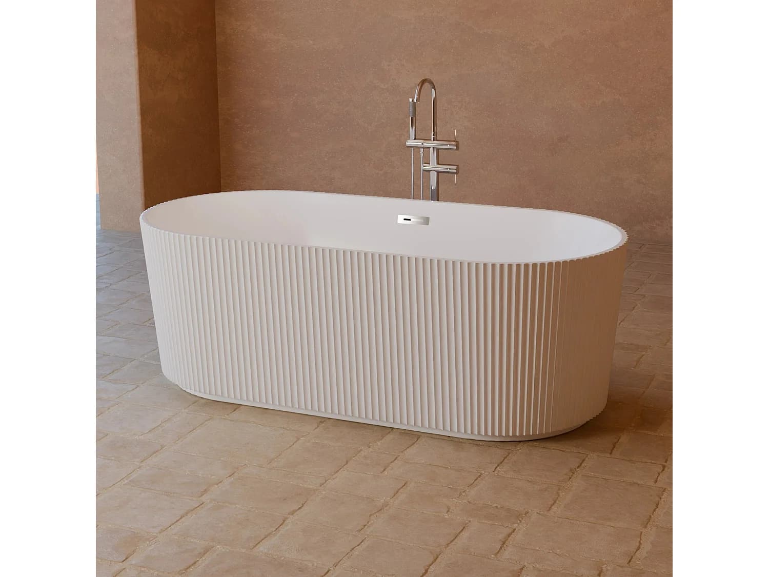 Baignoire îlot Ovale Indigo 168 Blanche 168 X80 X58 Cm, By Spalina
