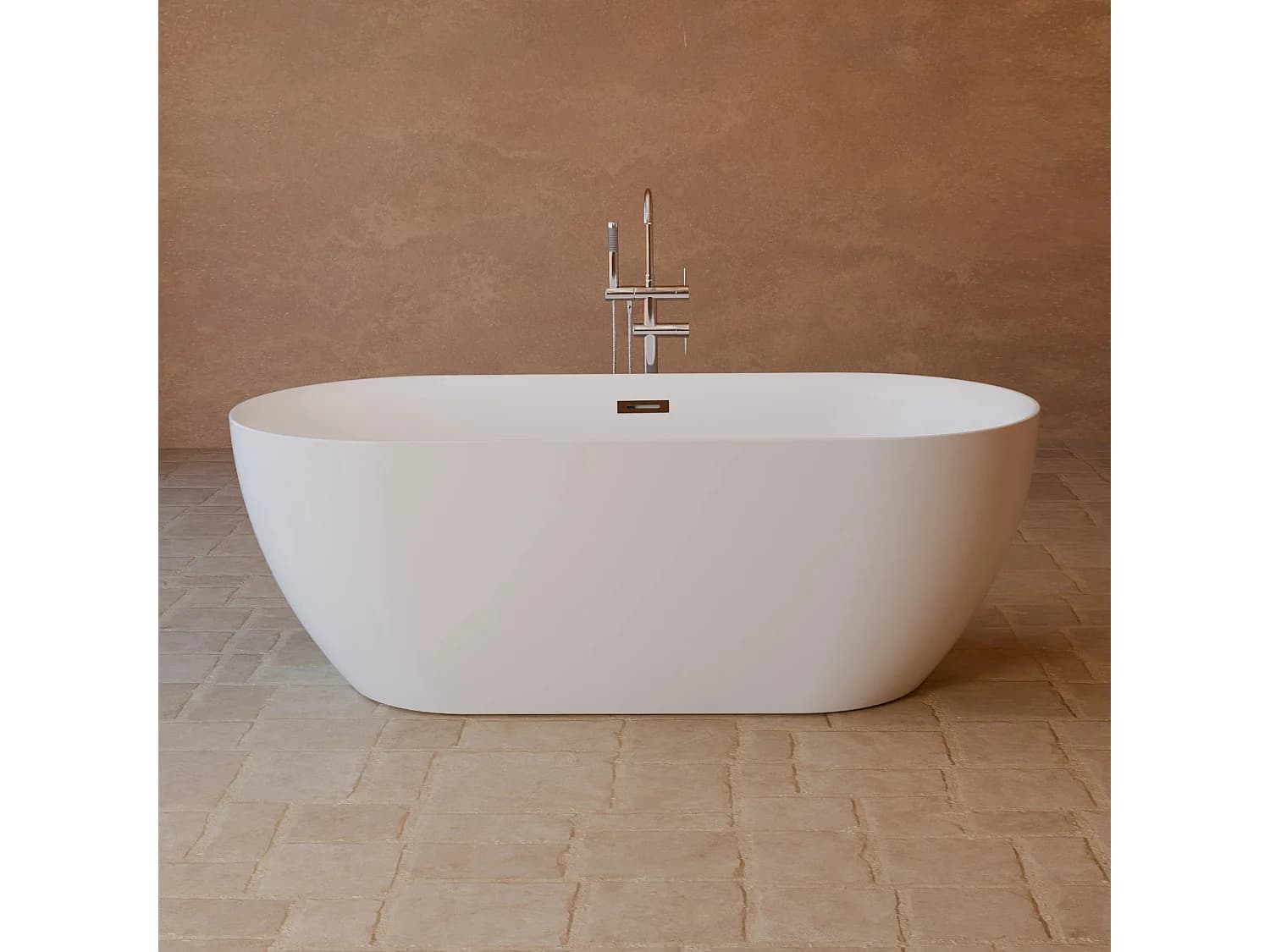 Baignoire îlot Ovale Komodo 170 Blanche 170 X80 X58 Cm, By Spalina