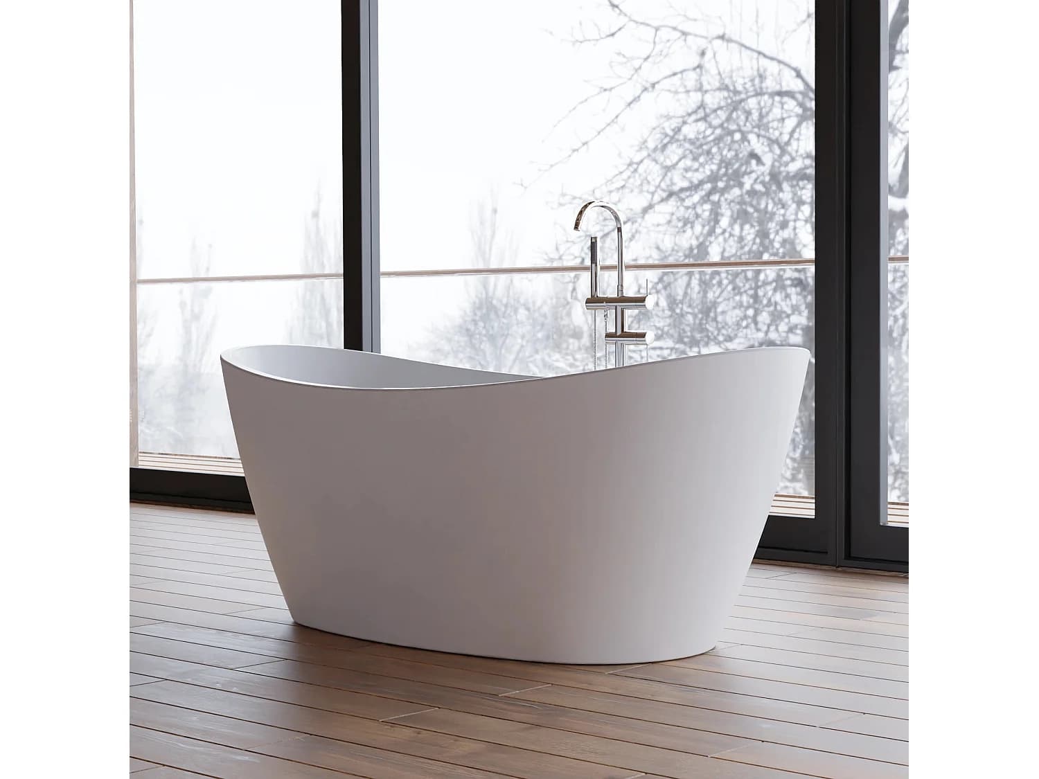 Baignoire îlot Ovale Neroon 2.0 150 Blanche 150 X75 X67 Cm, By Spalina