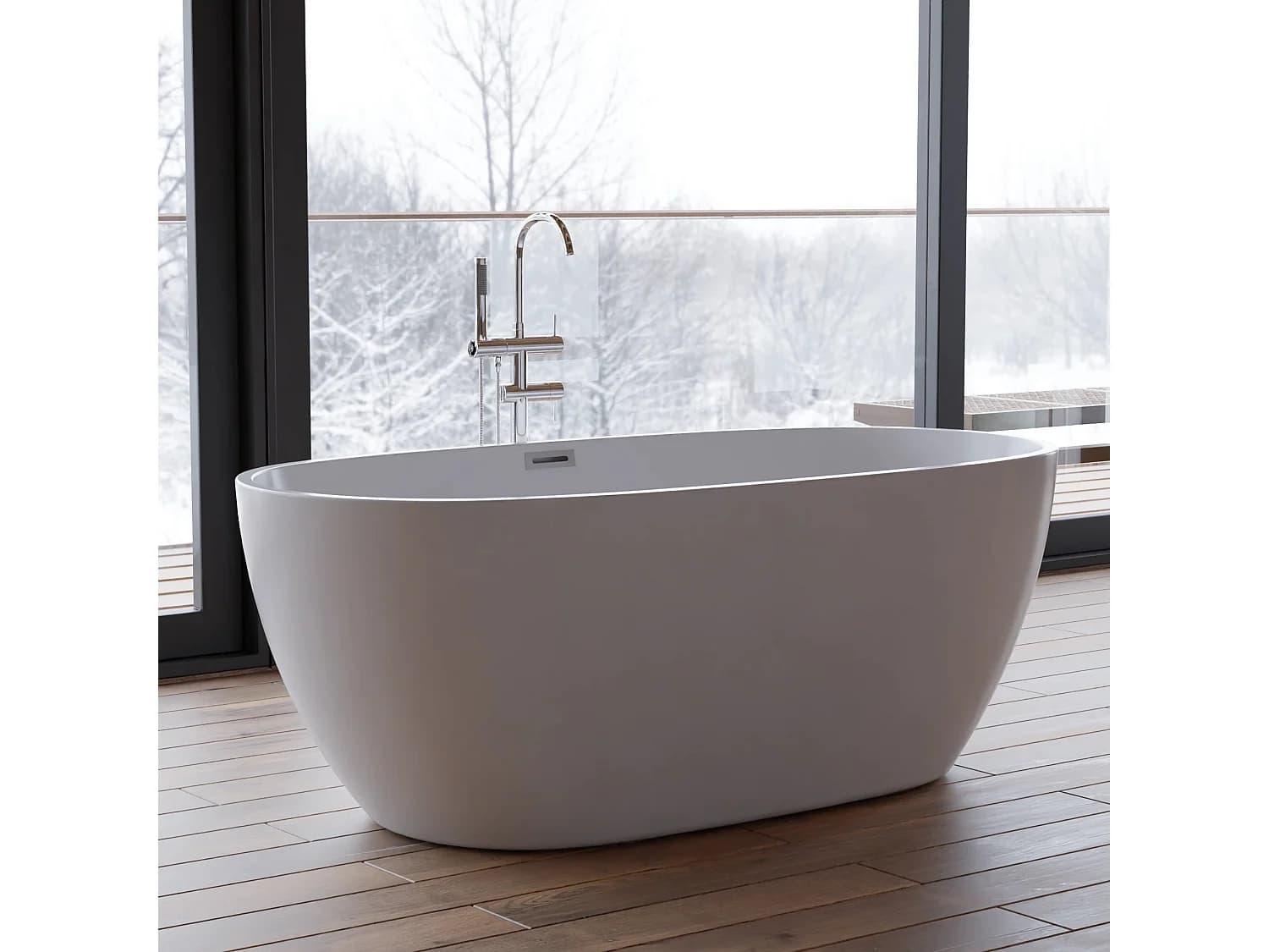 Baignoire îlot Ovale Samba 160 Blanche 160 X79 X58 Cm, By Spalina