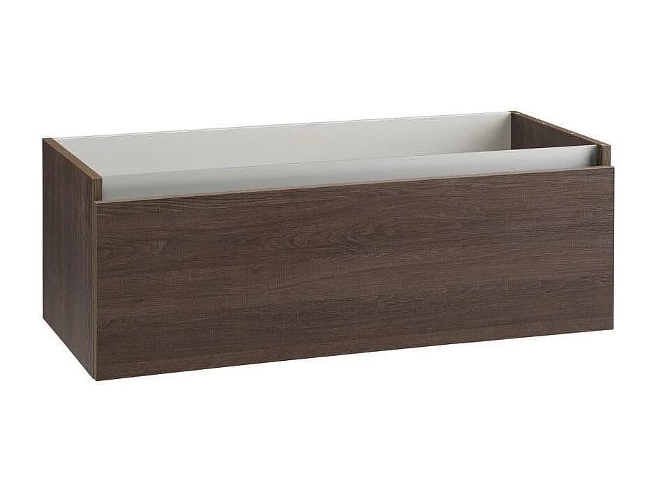 Meuble de salle de bain mélaminé bois foncé 1 tiroir Teph L 100cm
