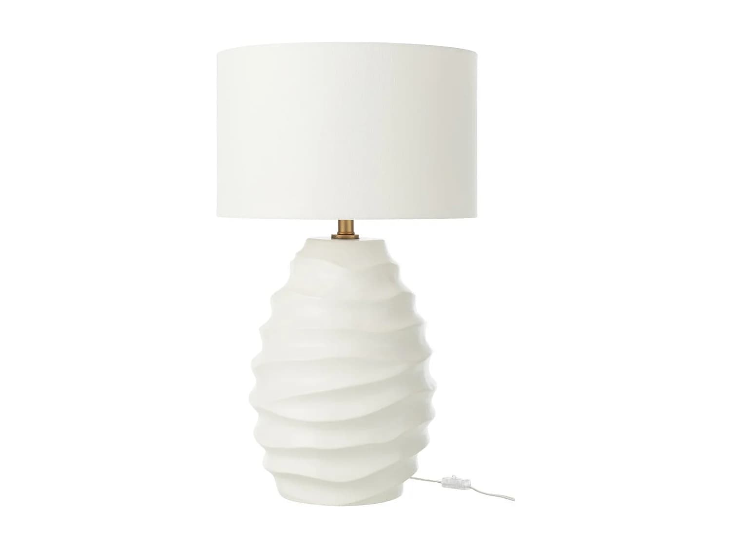 Lampe à Poser en Céramique "Vague" 68cm Blanc
