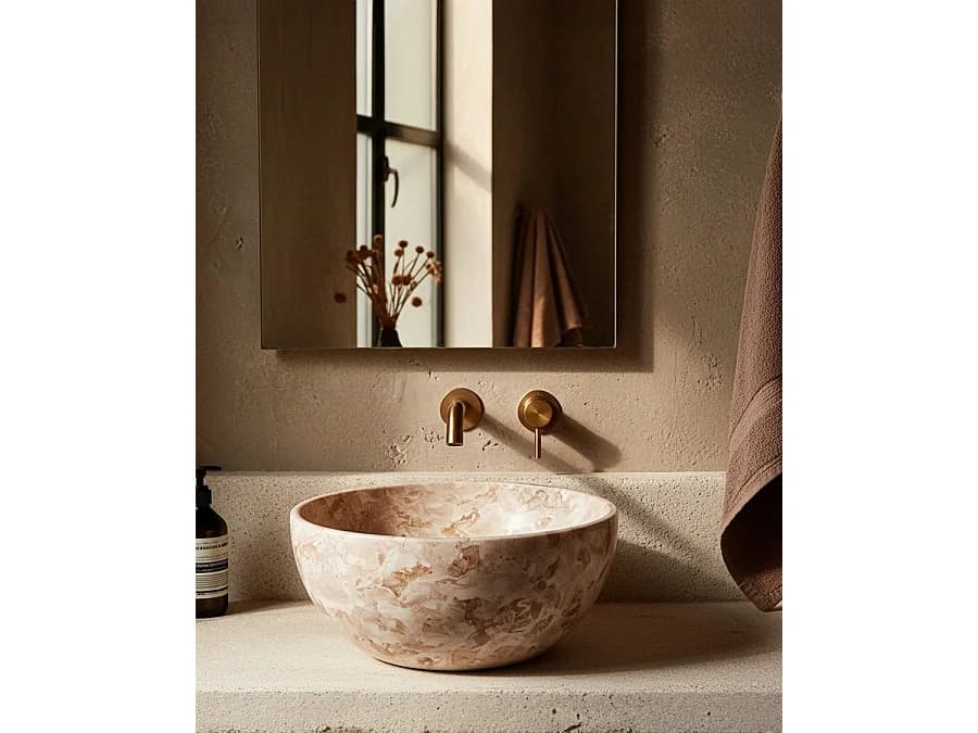 Auro - Vasque ronde en marbre naturel