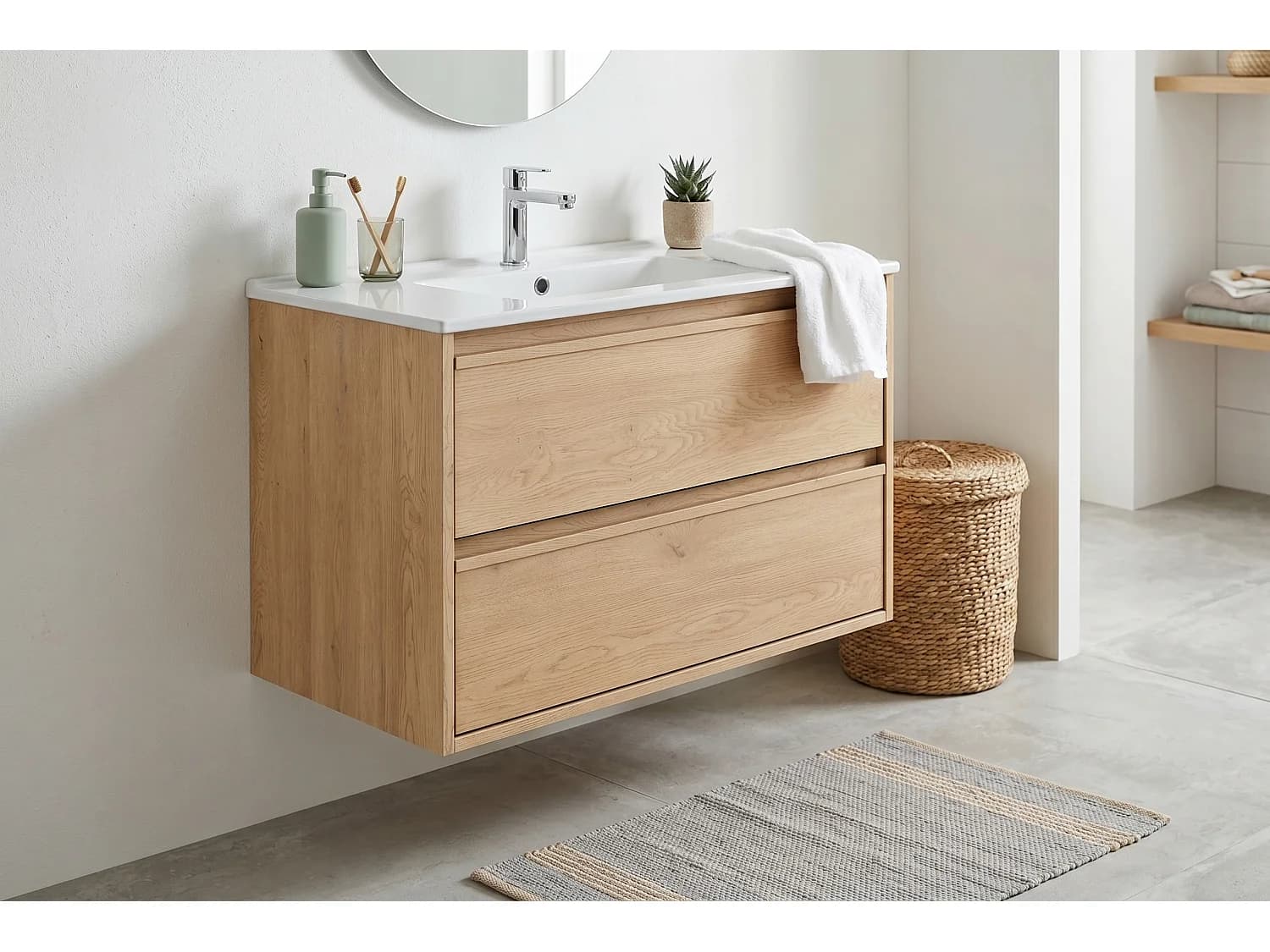 Ensemble de meubles de 80 cm avec lavabo de meuble Lava - Costano Cremona