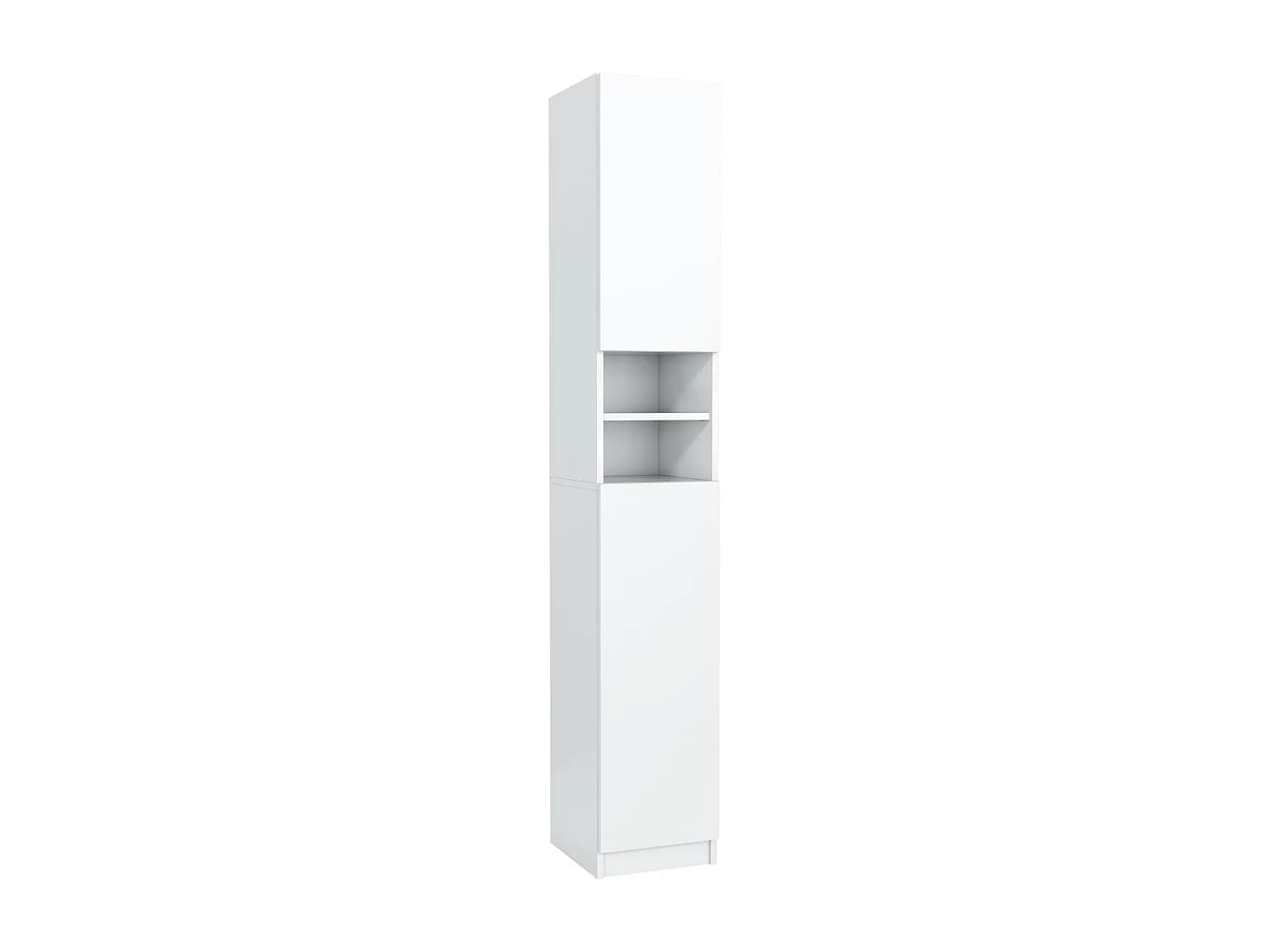 Colonne de Salle de Bain Blanche 180 cm – Meuble de Rangement Vertical avec 2 Portes, Armoire Moderne Gain de Place 30x31x180 cm