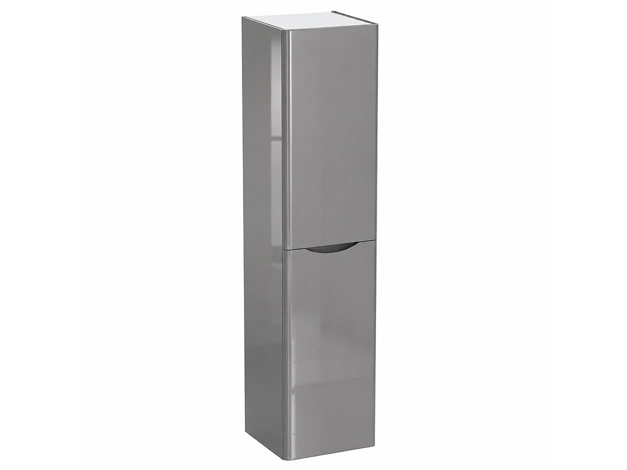 Armoire de salle de bain suspendue 40 cm - gris brillant - 2 portes - AUSTIN