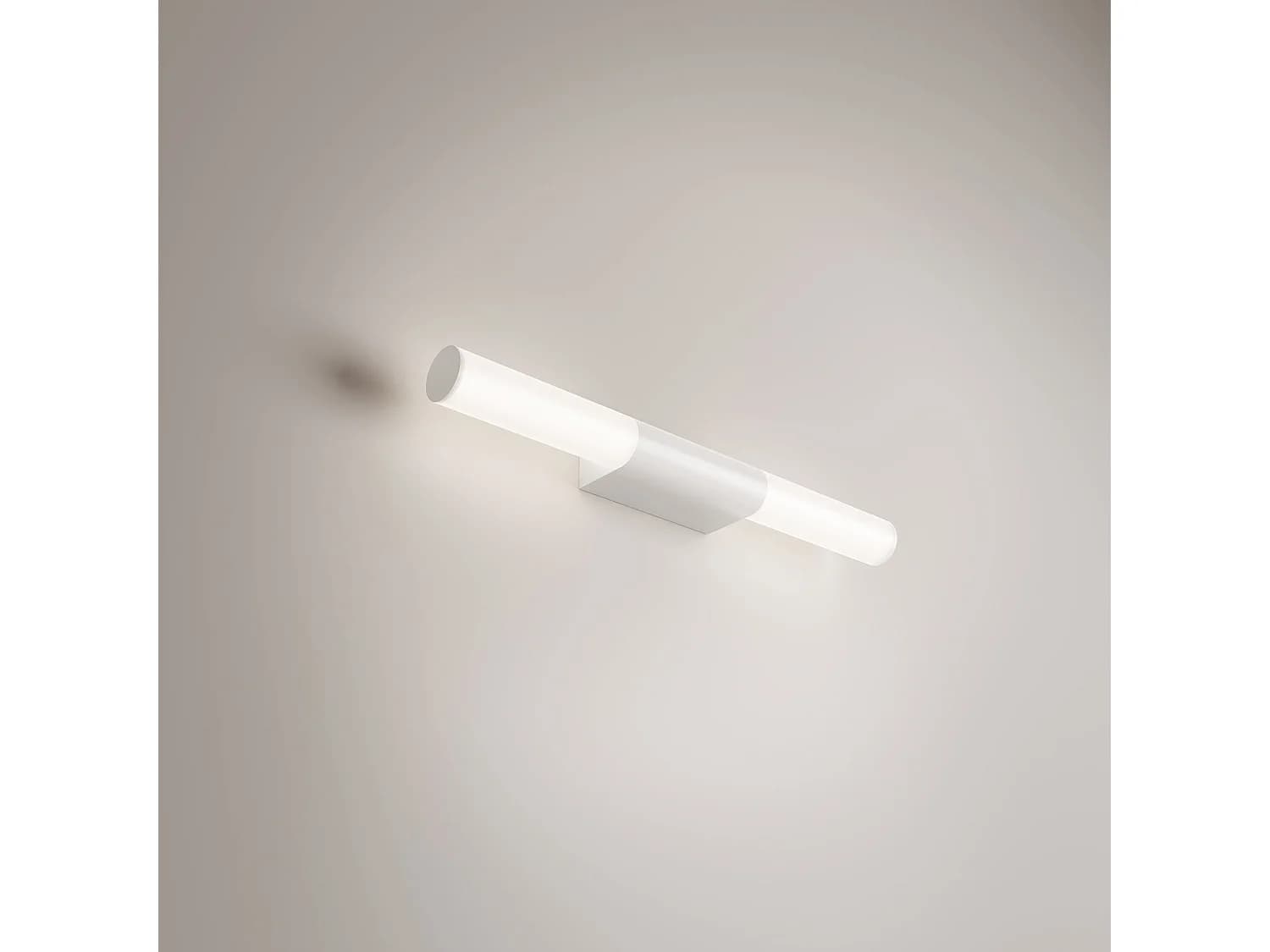 Applique Et Plafonnier À Led Orientable Sticks, Structure En Aluminium Blanc Mat, 15.5W, Dimmable Triac, Ip54, 50 Cm De Hauteur