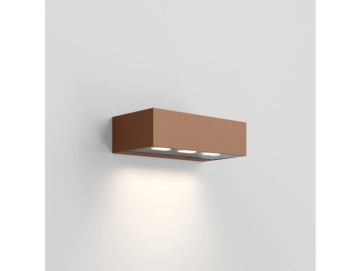 Applique Forward 3 Lumières Asymétrique En Aluminium Corten, Led 15.5W 3000K, Indice De Protection Ip54 Pour Éclairage Extérieur Professionnel