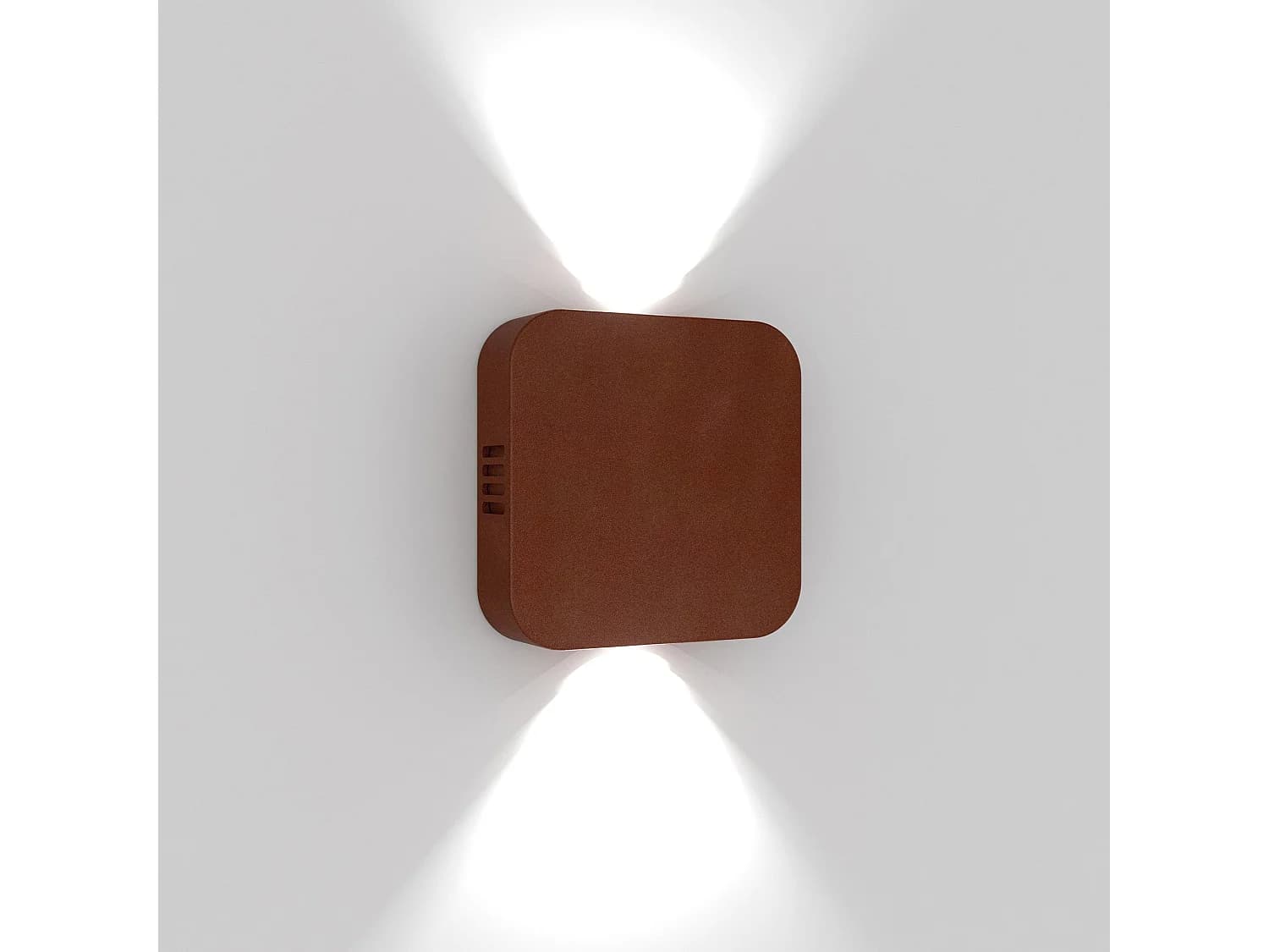 Applique Led Roller Pour Intérieur Et Extérieur En Aluminium Couleur Corten, Double Émission Orientable, Indice De Protection Ip54, 10.5W, 3000K