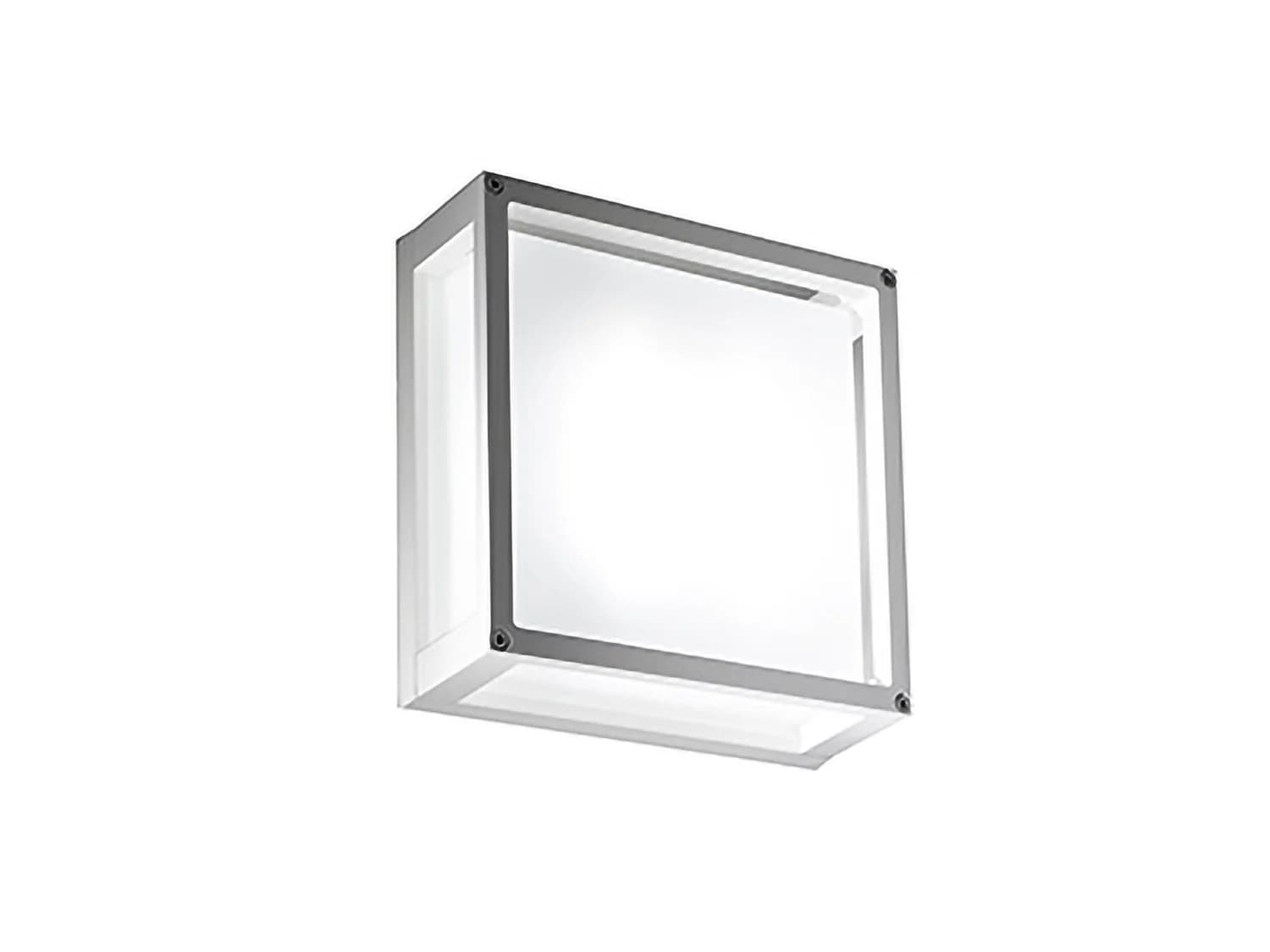 Home Applique Et Plafonnier Led 20W 3000K 2926Lm Ip54 Structure En Aluminium Verni Blanc Mat Design Carré 25X25X9.5 Cm