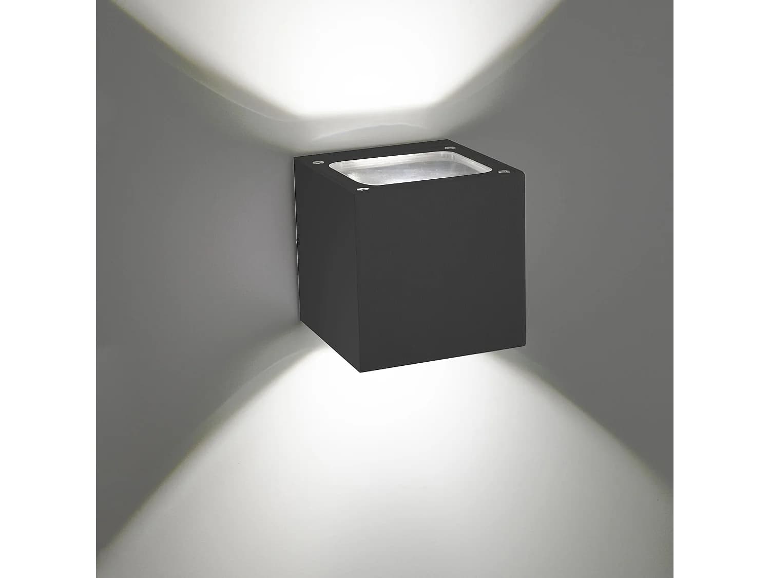 Sole Applique Led Ip54 Pour Extérieur Et Intérieur En Aluminium Moulé Sous Pression Gris Foncé 2X10W 3000K Design Moderne Compact Et Polyvalent