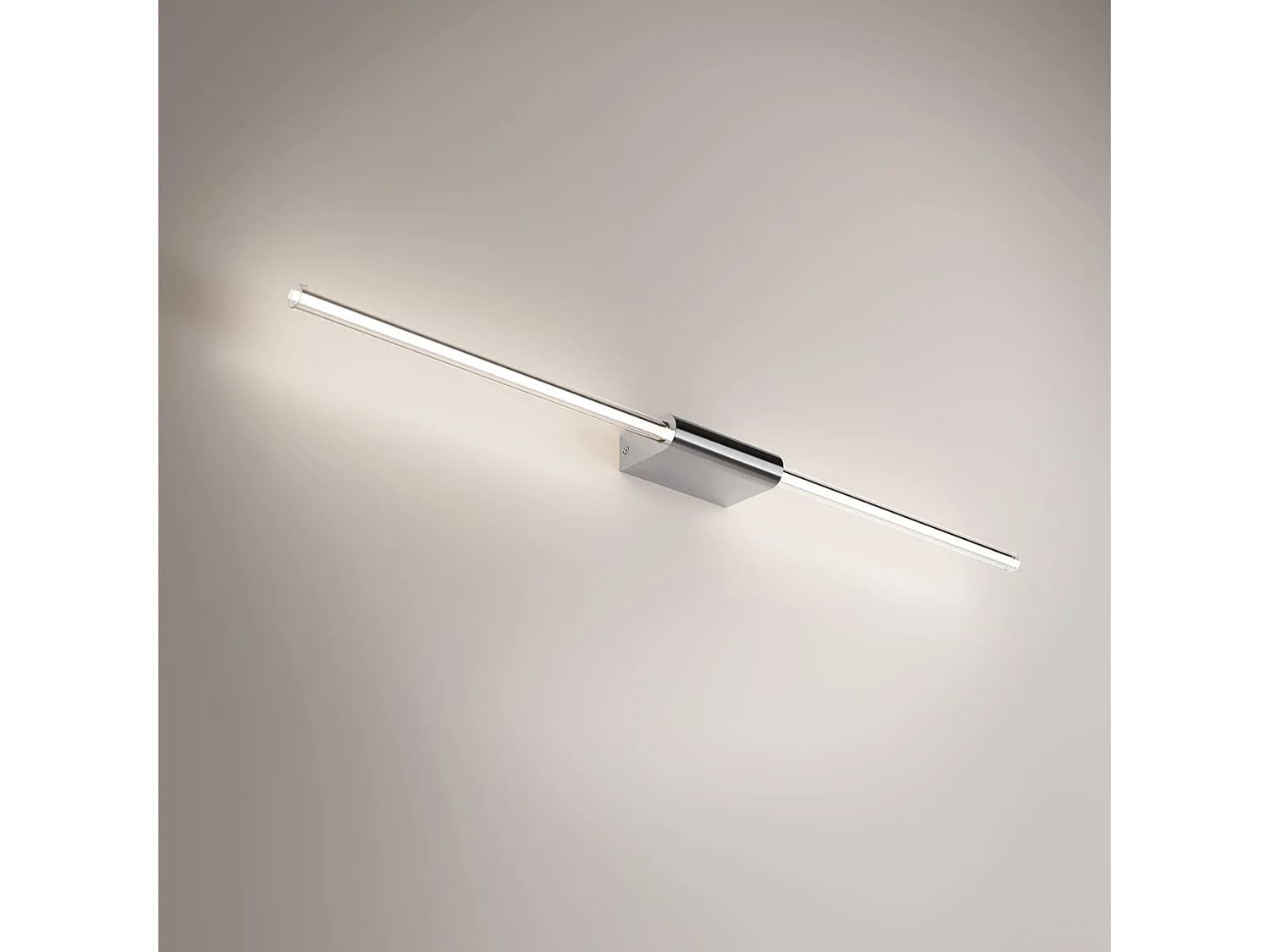 Brilliant Applique Et Plafonnier Linéaire Led En Chrome Poli, Design Minimaliste Pour Intérieur, Polyvalent, 9W, Longueur 87,2 Cm, Ip20, 360 Degrés