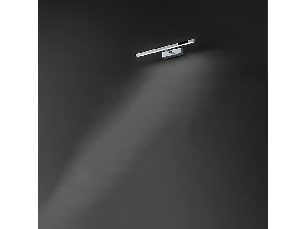 Applique Led Série 8040 En Métal Chrome Poli, 12W, Lumière Cct Réglable 3000K/4000K/6000K, Diffuseur Orientable À 300 Degrés - Marque Perenz