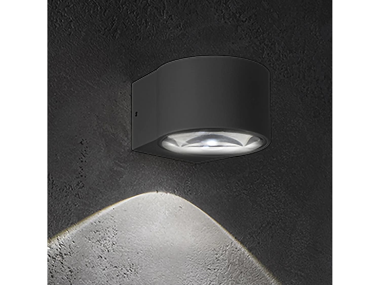 Applique Led Lens Ip65 Pour Extérieur Et Intérieur En Aluminium Moulé Sous Pression Gris Foncé 6W 3000K Design Moderne Compact Et Élégant