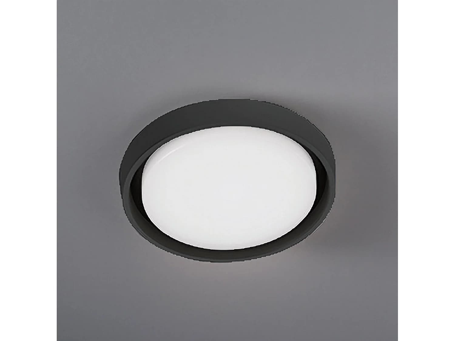 Alu Applique Et Plafonnier À Led, Design Moderne En Aluminium Moulé Sous Pression, Couleur Gris Foncé, Diamètre 27 Cm, Protection Ip54 Pour Extérieur