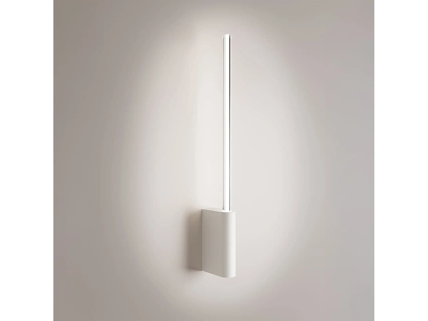 Brilliant Applique Led 1 Lumière 5W Cylindrique En Aluminium Verni Blanc Cct Sélectionnable 2200K-3000K Design Minimaliste 50.7 Cm
