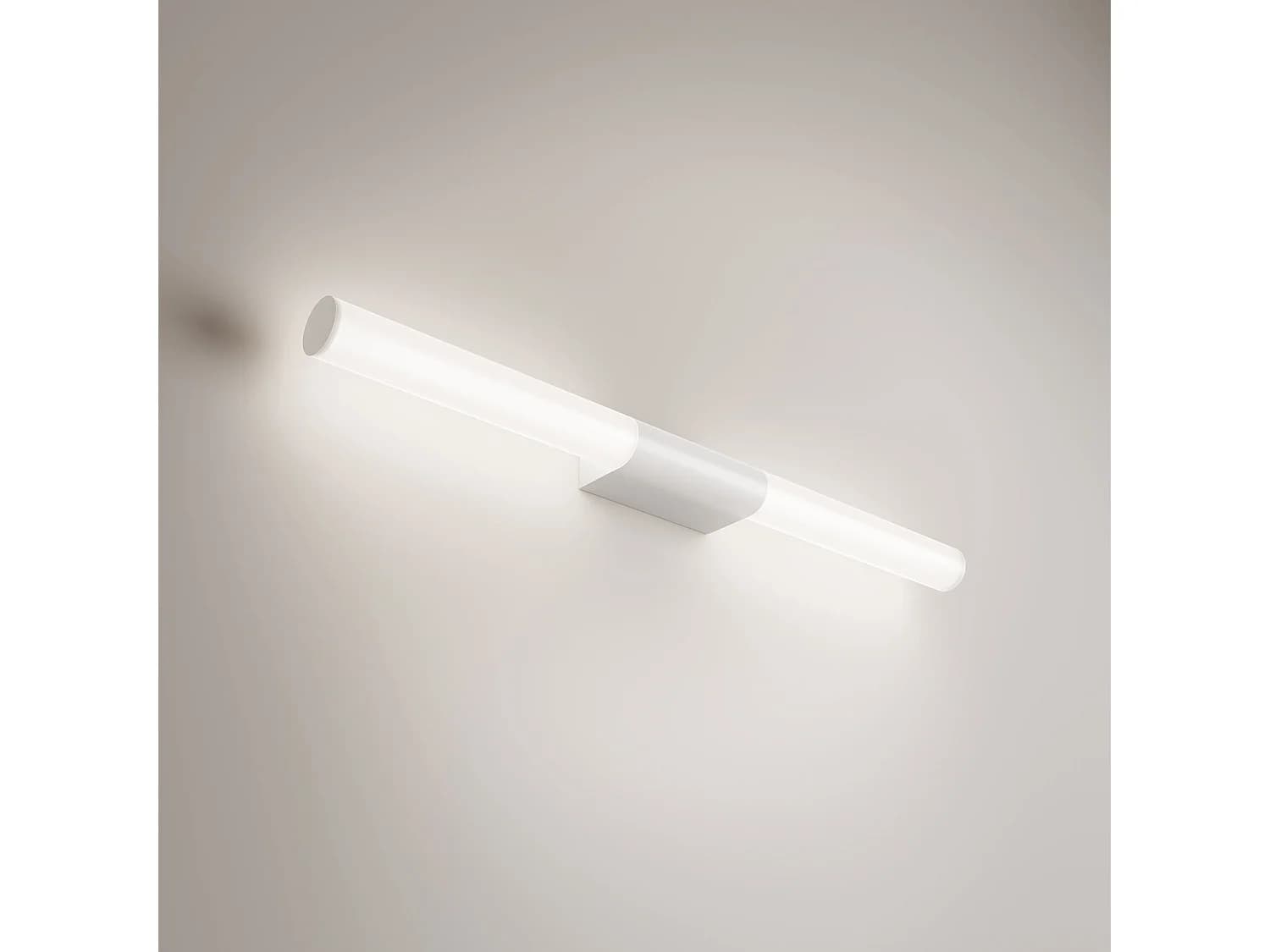 Sticks Applique Et Plafonnier À Led 23W En Aluminium Blanc Mat, 71 Cm De Longueur, Diffuseurs En Polycarbonate, Ip54, Orientable, Cri 90