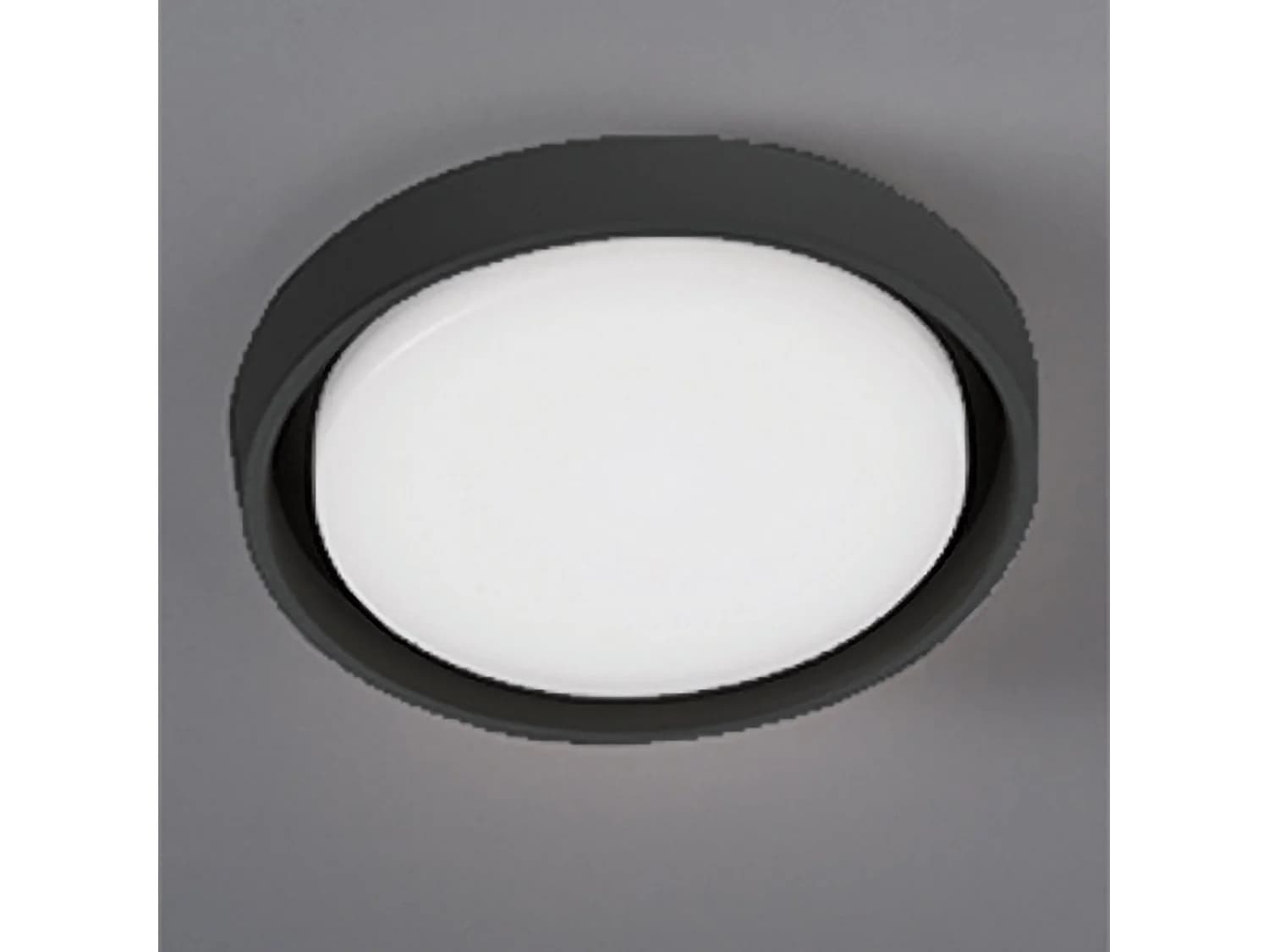 Alu Applique Et Plafonnier À Led Gris Foncé 30W 3000K Ip54, Design Moderne Circulaire Avec Diffuseur En Polycarbonate Opalin Satiné