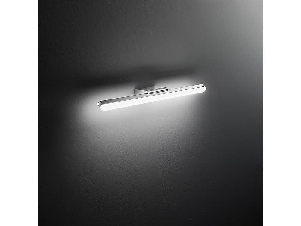 Applique Murale Led Série 10S46331 En Métal Chrome Poli Et Acrylique, Lumière Naturelle 4000K, 20W, Design Moderne Et Linéaire - Marque Perenz