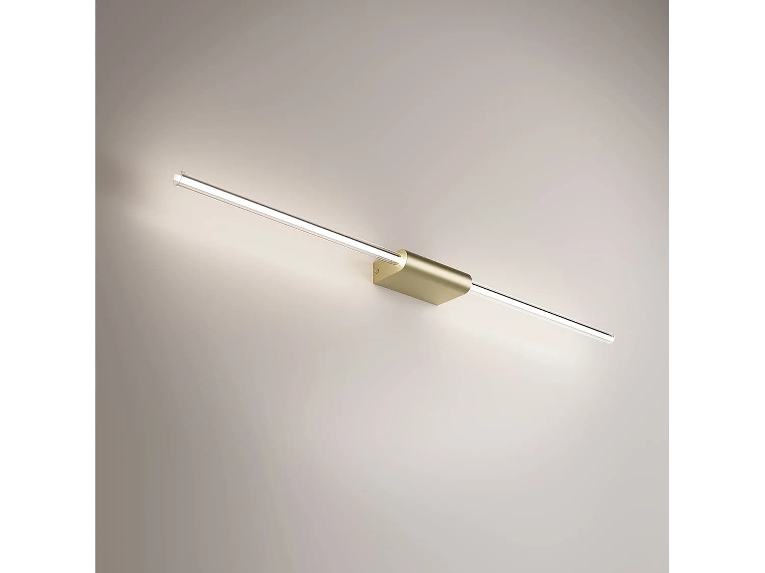 Brilliant Applique Et Plafonnier En Aluminium Finition Or, Design Linéaire Et Compact Avec Diffuseur En Polycarbonate, Efficacité Led 9W, 87.2Cm