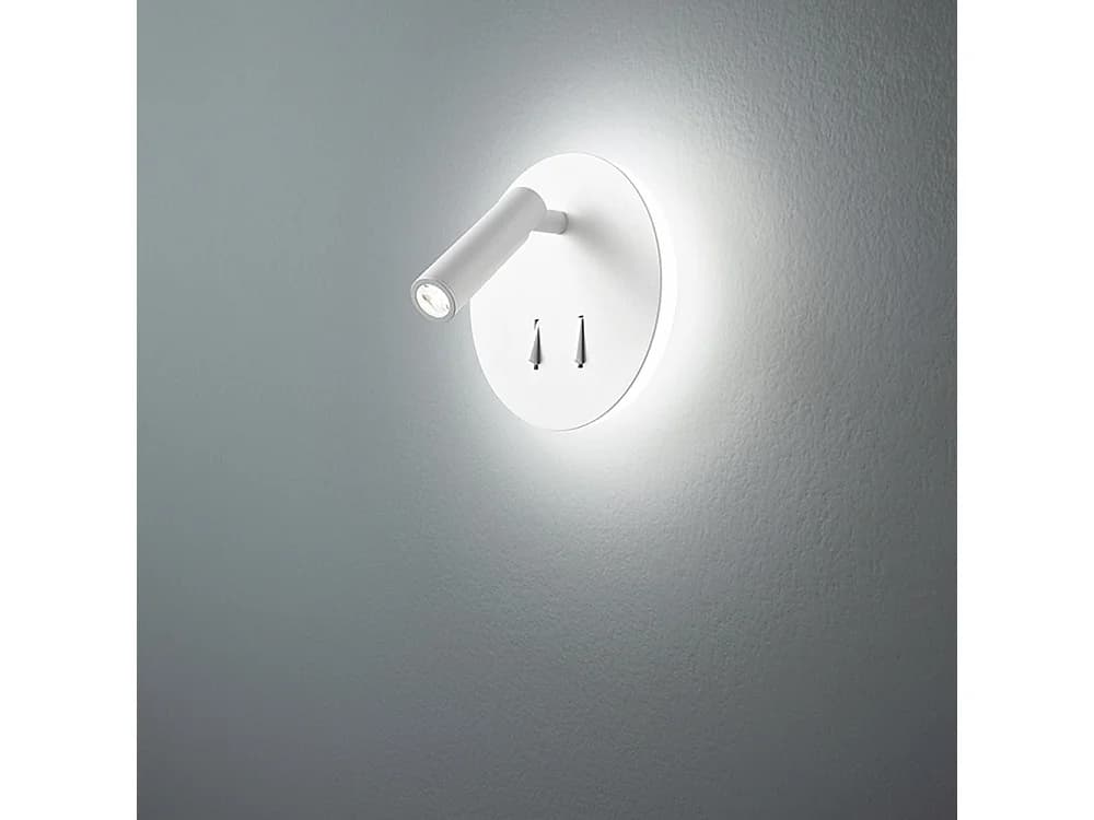 Applique Murale En Métal Blanc, Design Moderne Avec Spot Orientable Led 6W+3W Intégré, Lumière Chaude 3000K - Perenz, Idéale Pour Votre Intérieur