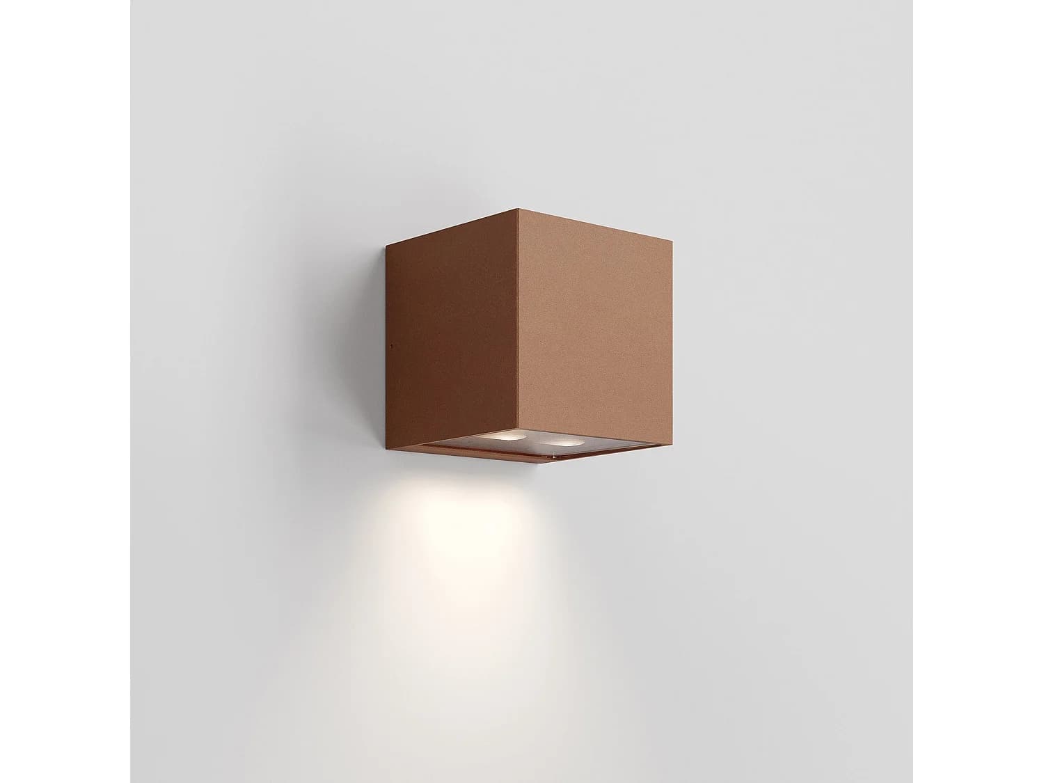 Applique Asymétrique À 2 Lumières Pour Extérieur Forward, Structure En Aluminium Finition Corten, Led 3000K, 10.5W, Protection Ip54, 12X12X12 Cm