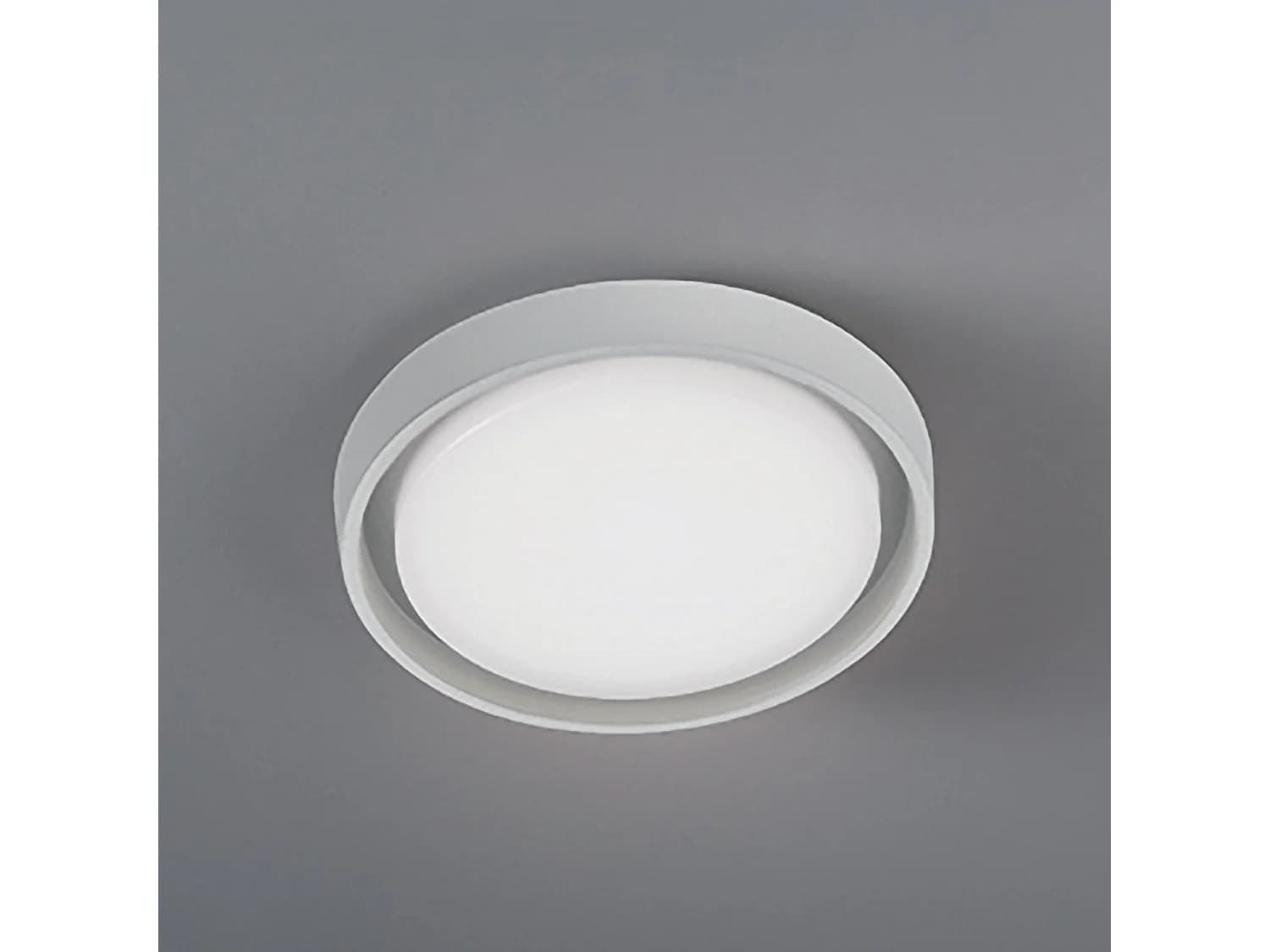 Alu Applique Et Plafonnier À Led 25W Rond 27 Cm En Aluminium Blanc Mat Diffuseur En Polycarbonate Satiné Indice De Protection Ip54