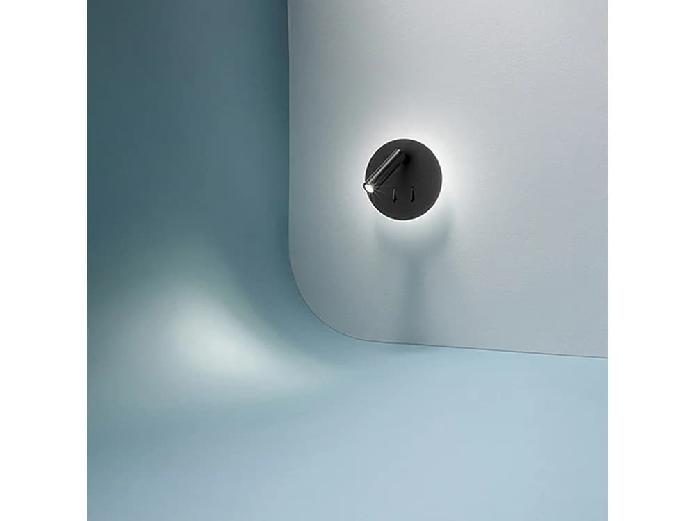 Applique Murale En Métal Noir, Design Moderne Avec Projecteur Orientable Led 6W+3W Intégré, Lumière Chaude 3000K - Perenz, Élégante Et Efficace