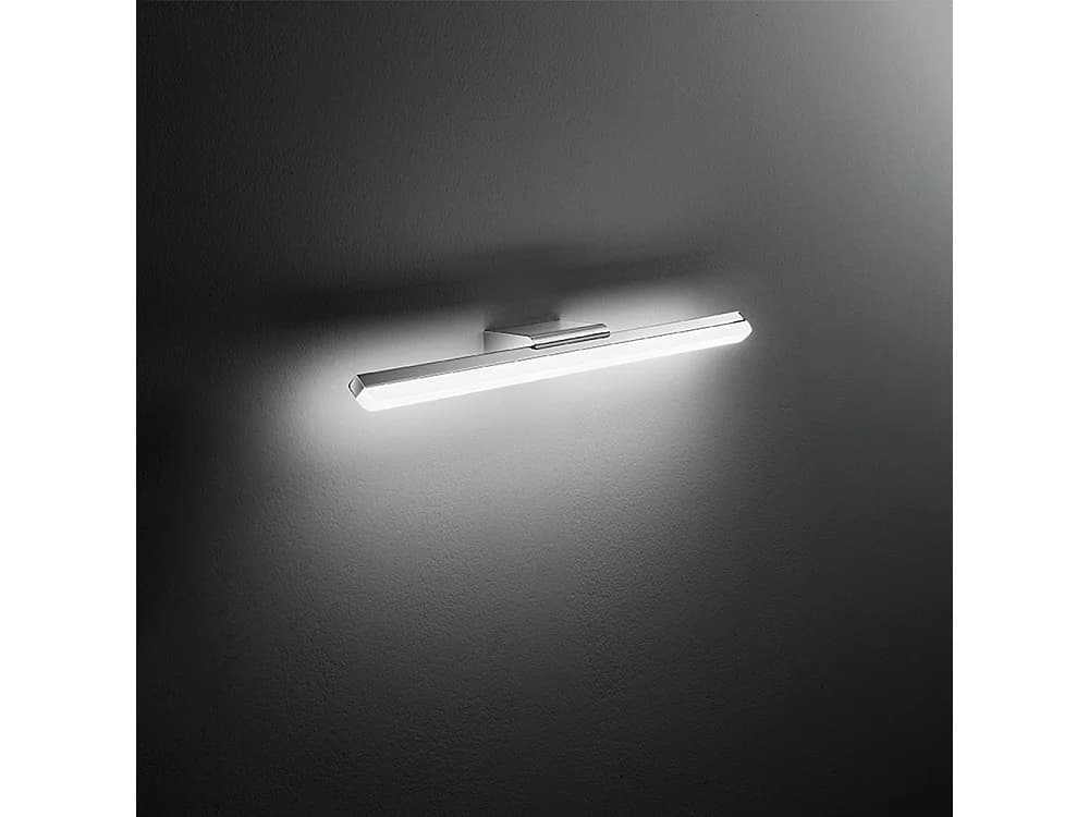 Applique Murale Led Série 6330 Chrome Poli, 14W 1540Lm, Lumière Chaude 3000K, Design Linéaire Et Moderne Pour Salle De Bain Et Miroir - Perenz