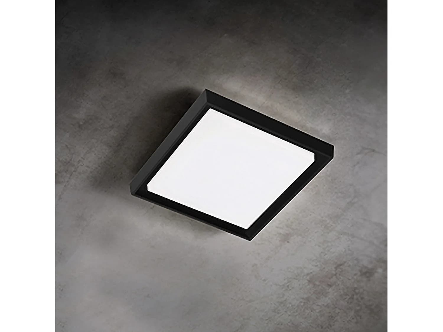 Alu Applique Et Plafonnier En Aluminium Moulé Sous Pression Gris Foncé 25W Led 3000K Ip54 - Design Carré 27X27 Cm Pour Intérieur Et Extérieur