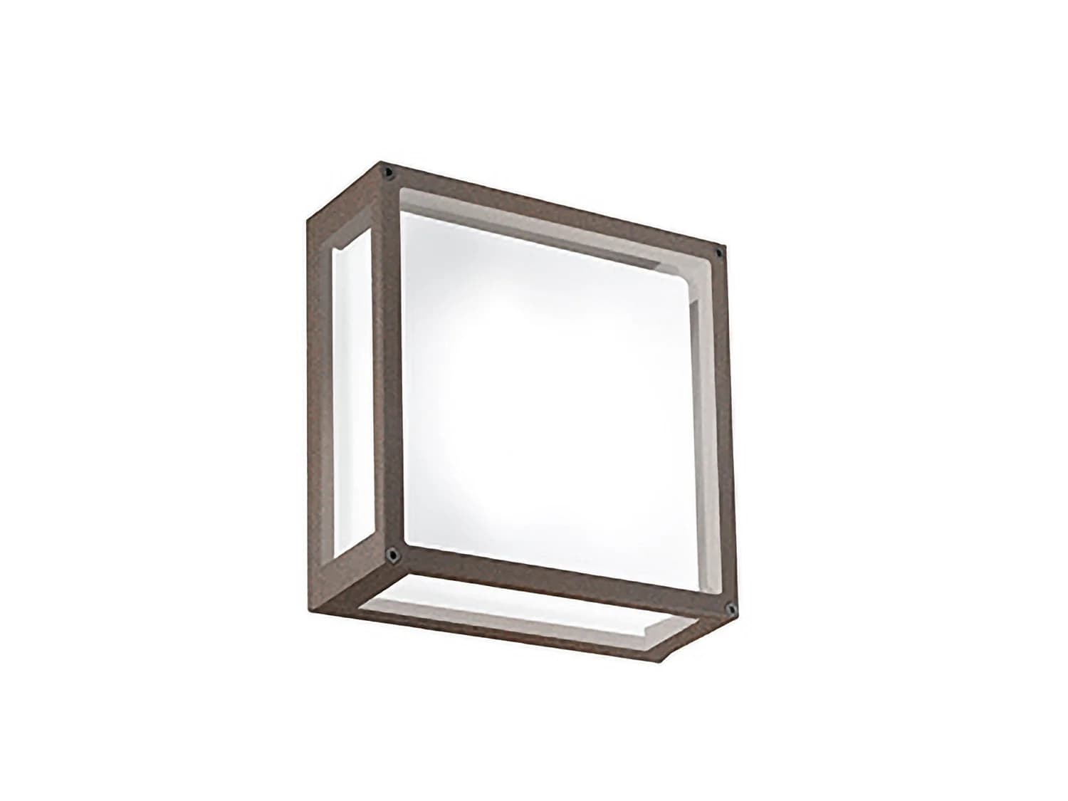 Applique Et Plafonnier Carré 25X25 Cm Aluminium Corten Ip54 E27 Extérieur