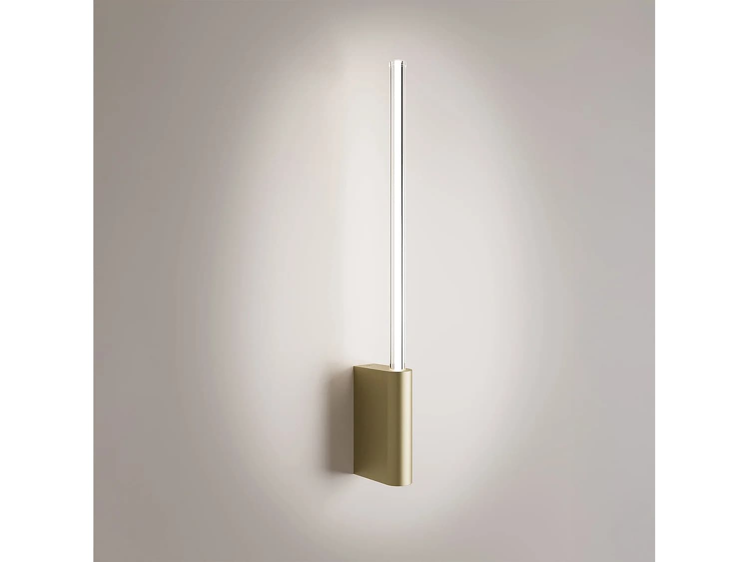 Brilliant Applique Led 1 Lumière Série Brilliant Finition Or, Design Minimaliste Cylindrique, Technologie Triac Dimmable, Ip20, 5W, 3000K