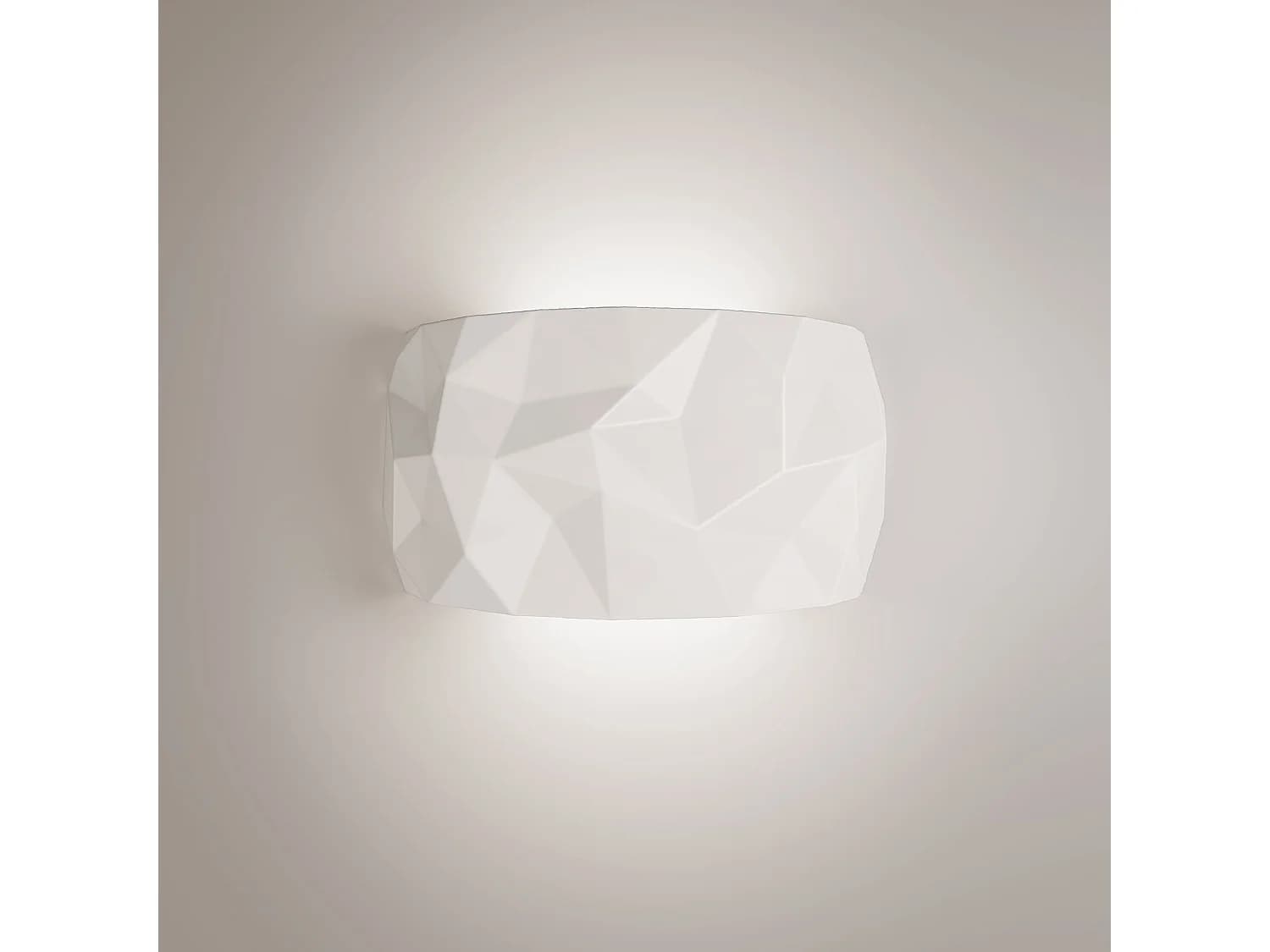Angled Applique D'Intérieur En Céramique Artisanale Led Avec Gradation Triac Et Température De Couleur Réglable, Finition Blanc, 22.2W