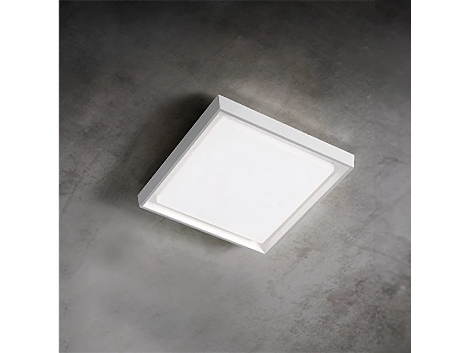 Alu Applique Et Plafonnier En Aluminium Laqué Blanc, Led 25W, 3000K, Ip54, Design Moderne Carré 27X27 Cm Pour Intérieur Et Extérieur