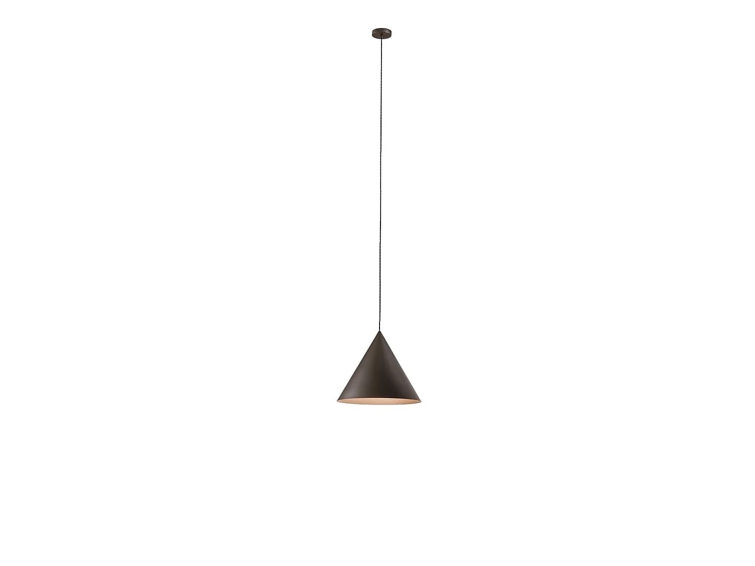 Suspension Conique En Métal Et Aluminium Verni Gris Métallisé Et Marron, Diamètre 30 Cm, 1 X E27 Max 60W - Perenz, Luminaire Design Moderne