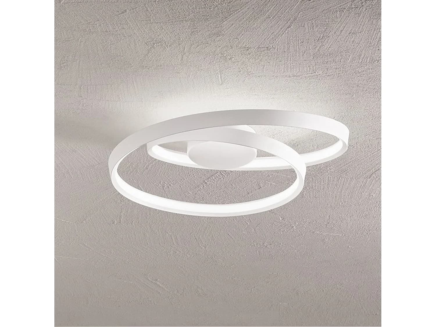 Plafonnier Led 55W Circulaire En Métal Blanc Mat - Diamètre 60Cm, Dimmable Cct, Design Moderne Pour Éclairage Intérieur - Marque Perenz